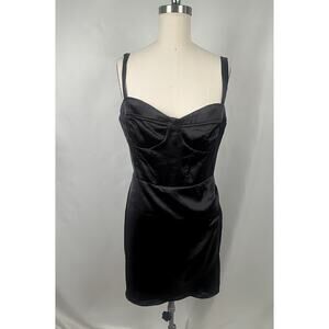 NWT-Lush Large Gothic Faux‎ Leather Mini Babydoll Gothcore Emo Party Club Dress